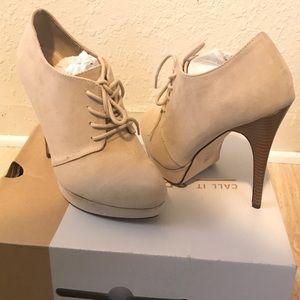 New tan colored laced booties.